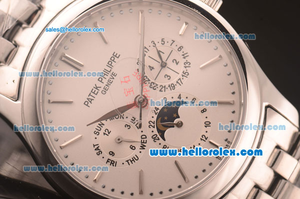 Patek Philippe Calatrava Automatic Full Steel with White Dial and Stick Markers - Click Image to Close